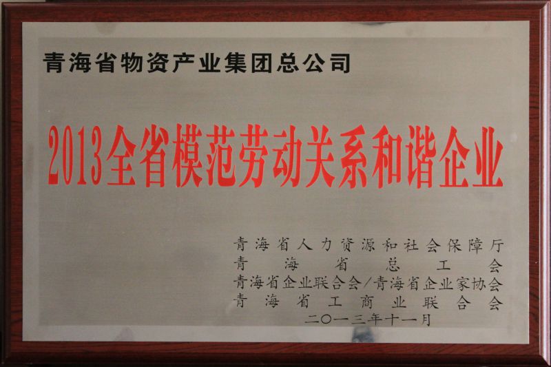 2013全省模范劳动关系协调企业