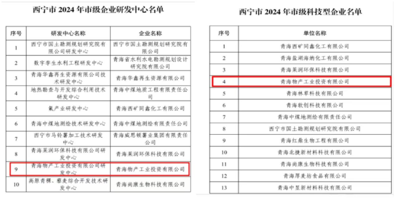 工投公司被西宁市科学手艺局评定为西宁市科技型企业和西宁市企业研发中心